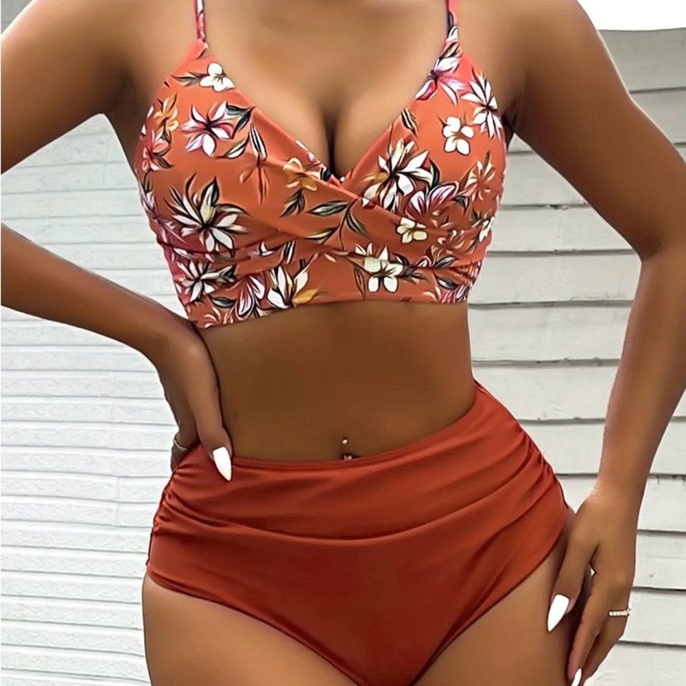 Floral Rust Bikini Set - Picture 2 of 4